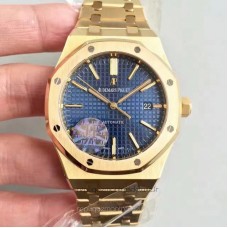 Réplique Montre Audemars Piguet Royal Oak 15400 Or jaune Bleu Dial 