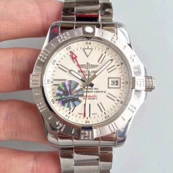 Réplique Breitling Avenger II GMT A329G78PSS cadran blanc en acier inoxydable