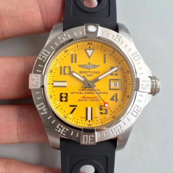 Breitling Avenger II Seawolf A1733110/BC30/152S/A20SS.1 Cadran jaune en acier inoxydable