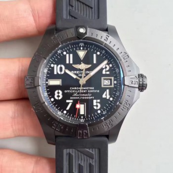 Réplique Breitling Avenger II Seawolf A1733110/I519/152S/A20SS.1 édition limitée cadran noir PVD