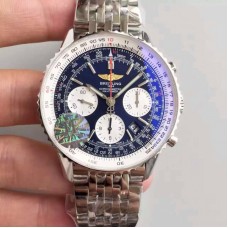 Réplique Breitling Navitimer 01 AB012012/BB01/447A cadran bleu en acier inoxydable