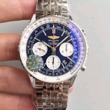 Réplique Breitling Navitimer 01 AB012012/BB01/447A cadran bleu en acier inoxydable