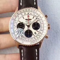 Réplique Breitling Navitimer 01 RB012012.BA49.435X.R20BA.1 Cadran Blanc - Or Rose