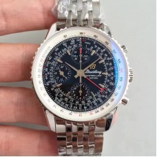 Réplique Breitling Navitimer Montbrillant Datora A21330 cadran noir en acier inoxydable