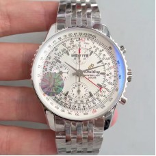 Réplique Breitling Navitimer Montbrillant Datora A21330 Cadran Blanc En Acier Inoxydable