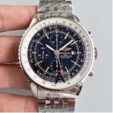 Breitling Navitimer World A2432212/B726-443A cadran noir en acier inoxydable