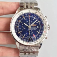 Réplique Breitling Navitimer World A2432212/C561-443A cadran bleu en acier inoxydable