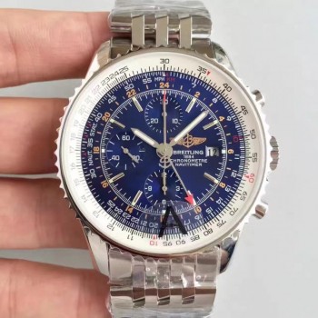 Réplique Breitling Navitimer World A2432212/C561-443A cadran bleu en acier inoxydable