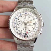 Breitling Navitimer World A2432212/G571-443A cadran blanc en acier inoxydable