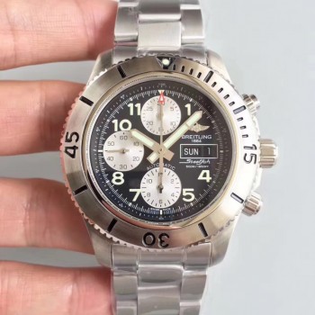 Réplique Breitling Superocean Chronograph Steelfish Cadran noir en acier inoxydable A13341C3/BD19/162A