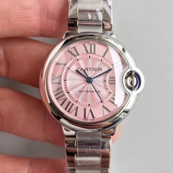 Ballon Bleu De Cartier 33MM W6920100 Acier inoxydable Cadran rose