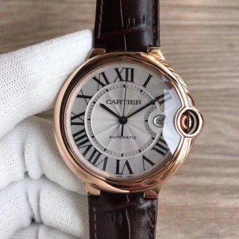 Ballon Bleu De Cartier 42MM WGBB0017 18K Or rose Enveloppé Cadran argenté