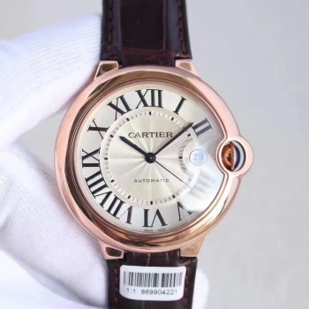 Ballon Bleu De Cartier 42MM WGBB0017 Or rose Cadran argenté