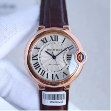 Ballon Bleu De Cartier Dames 36MM W6900456 Or rose Cadran argenté