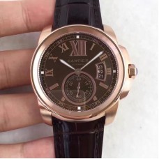 De Cartier W7100040 42MM Or rose Cadran Chocolat