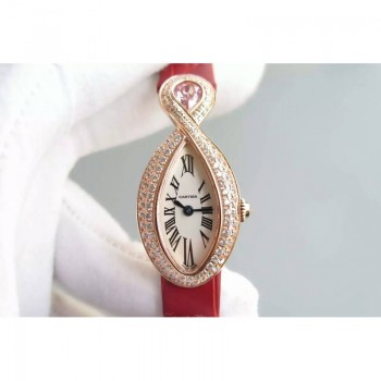 Cartier Baignoire Or rose Cadran blanc Quartz 