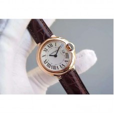 Cartier Ballon Bleu 28MM Dames Or rose Cadran blanc Quartz 