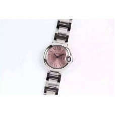 Cartier Ballon Bleu 28MM Dames Acier inoxydable Cadran rose Quartz 