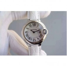 Cartier Ballon Bleu 28MM Dames Acier inoxydable Cadran blanc Quartz 