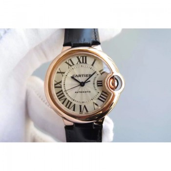 Cartier Ballon Bleu 33MM Or rose Cadran argenté