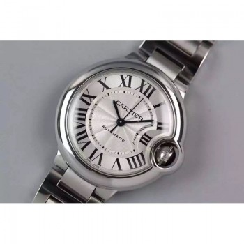 Cartier Ballon Bleu 33MM Acier inoxydable Cadran blanc