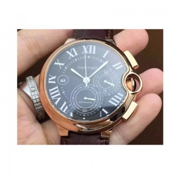 Cartier Ballon Bleu Chronograph Or rose Cadran noir