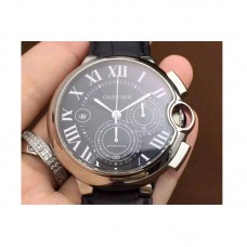 Cartier Ballon Bleu Chronograph Acier inoxydable Cadran noir