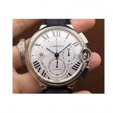 Cartier Ballon Bleu Chronograph Acier inoxydable Cadran blanc