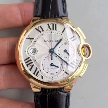 Cartier Ballon Bleu Chronograph W6920007 Or jaune Cadran argenté