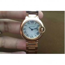 Cartier Ballon Bleu Dames 28MM Or rose Cadran blanc