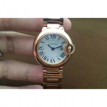 Cartier Ballon Bleu Dames 28MM Or rose Cadran blanc