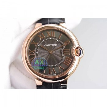 Cartier Ballon Bleu Or rose Cadran brun