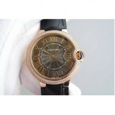 Cartier Ballon Bleu Or rose & Diamants Cadran brun