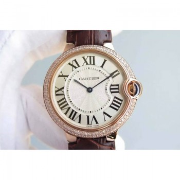 Cartier Ballon Bleu Or rose & Diamants Cadran blancdiamant