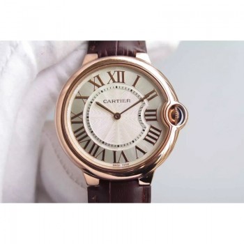 Cartier Ballon Bleu Or rose Gold Markers & Cadran blanc