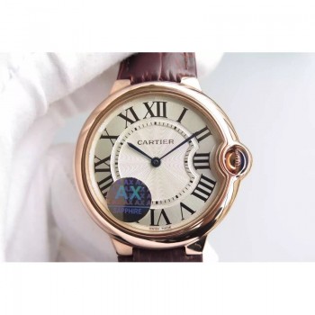 Cartier Ballon Bleu Or rose Cadran blanc