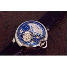 Cartier Ballon Bleu Tourbillon Moonphase Acier inoxydable Skeleton Tourbillon 