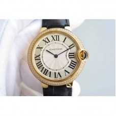 Cartier Ballon Bleu Or jaune & Diamants Cadran blanc