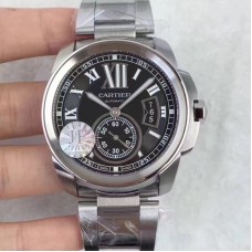 Calibre de Cartier W7100016 42MM Acier inoxydable Cadran noir