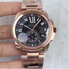 Calibre de Cartier W7100040 42MM Or rose Cadran noir