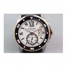 Cartier Diver Acier inoxydable & Or rose Cadran blanc