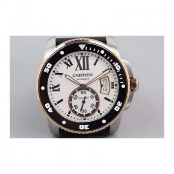 Cartier Diver Acier inoxydable & Or rose Cadran blanc