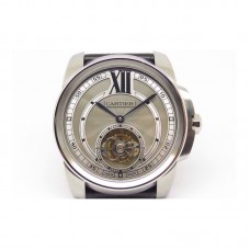 Calibre de Cartier Tourbillon Acier inoxydable Cadran gris Tourbillon 