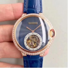 Cartier Dames Ballon Bleu Flying Tourbillon Or rose & Diamants Cadran bleu