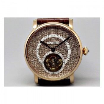 Cartier Ronde Louis Tourbillon Or rose Diamants Dial Tourbillon 