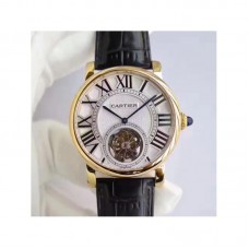 Cartier Rotonde Flying Tourbillon W1556215 Or jaune Cadran argenté