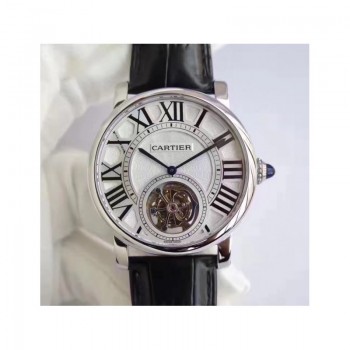 Cartier Rotonde Flying Tourbillon W1556216 Acier inoxydable Cadran argenté