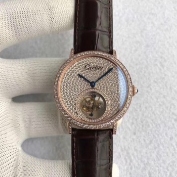 Cartier Rotonde Tourbillon Or rose & Diamants diamant Dial Tourbillon 