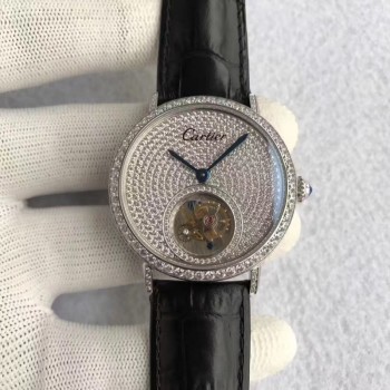 Cartier Rotonde Tourbillon Acier inoxydable & Diamants diamant Dial Tourbillon 