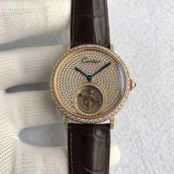 Cartier Rotonde Tourbillon Or jaune & Diamants diamant Dial Tourbillon 